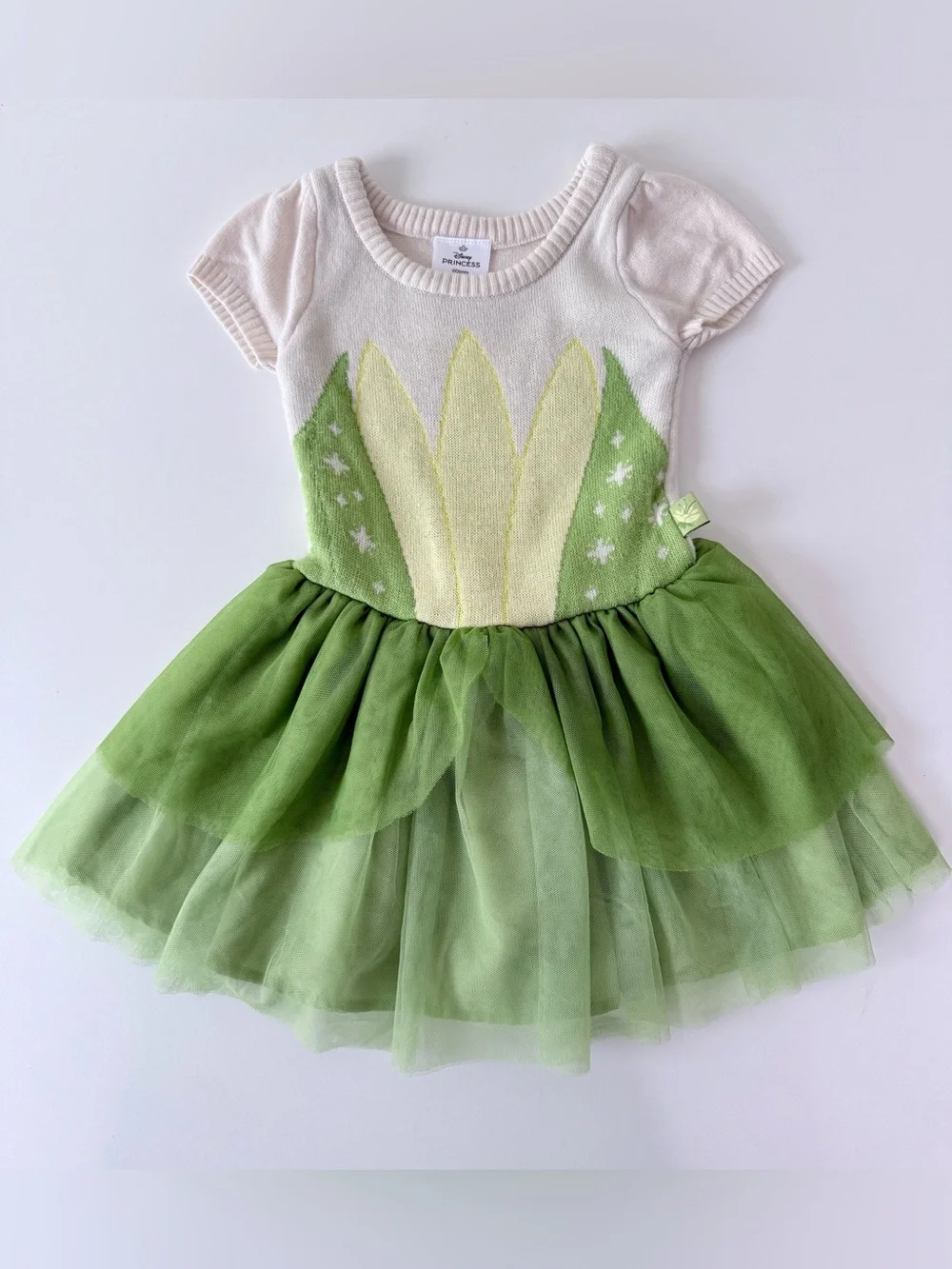 Disney Princess Tiana Knit Tulle Tutu Dress 2T Princess and the Frog Costume